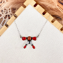 Sunstone, Crystal & Red Opal Bow Necklace-Necklaces-Rae Collective, Women's Online Fashion Boutique Located in Phoenix, Arizona (Scottsdale Area)