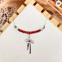 Red Opal & Crystal Bow Drop Necklace-Necklaces-Rae Collective, Women's Online Fashion Boutique Located in Phoenix, Arizona (Scottsdale Area)