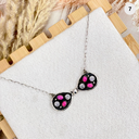 Neon Pink Opal & Crystal Bow Necklace-Necklaces-Rae Collective, Women's Online Fashion Boutique Located in Phoenix, Arizona (Scottsdale Area)