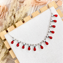 Merry & Bright Red Opal & Crystal Necklace-Chain Necklaces-Rae Collective, Women's Online Fashion Boutique Located in Phoenix, Arizona (Scottsdale Area)