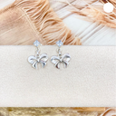 Sterling Bow & White CZ Earrings-Stud Earrings-Rae Collective, Women's Online Fashion Boutique Located in Phoenix, Arizona (Scottsdale Area)