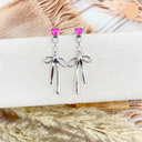 Multi Stone & Bow Sterling Silver Earrings-Stud Earrings-Rae Collective, Women's Online Fashion Boutique Located in Phoenix, Arizona (Scottsdale Area)