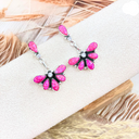 Half Of Me Neon Pink Opal & Crystal Sterling Drop Earrings-Stud Earrings-Rae Collective, Women's Online Fashion Boutique Located in Phoenix, Arizona (Scottsdale Area)
