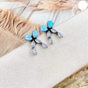 Multi Stone & Crystal Bow Sterling Earrings-Stud Earrings-Rae Collective, Women's Online Fashion Boutique Located in Phoenix, Arizona (Scottsdale Area)