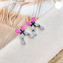 Multi Stone & Crystal Bow Sterling Earrings-Stud Earrings-Rae Collective, Women's Online Fashion Boutique Located in Phoenix, Arizona (Scottsdale Area)