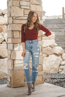 Niki Biki Right Decision V Neck Crop Top | (4 colors!)-Long Sleeve Tops-Rae Collective, Women's Online Fashion Boutique Located in Phoenix, Arizona (Scottsdale Area)