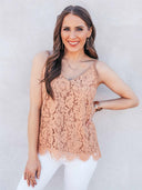 (S-3X, 3 colors) Elegant Lace Tank Tops-Tanks-Rae Collective, Women's Online Fashion Boutique Located in Phoenix, Arizona (Scottsdale Area)