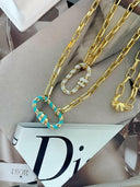 Enamel Stripe Carabiner Magnetic Necklace-Necklaces-Rae Collective, Women's Online Fashion Boutique Located in Phoenix, Arizona (Scottsdale Area)