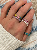 (7 Colors) On Trend Enamel and CZ Ring-Rings-Krush Kandy, Women's Online Fashion Boutique Located in Phoenix, Arizona (Scottsdale Area)