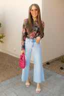 VERVET Sun-Kissed Crop High Rise Wide Leg Jeans-Denim-Krush Kandy, Women's Online Fashion Boutique Located in Phoenix, Arizona (Scottsdale Area)