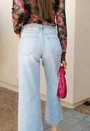 VERVET Sun-Kissed Crop High Rise Wide Leg Jeans-Denim-Krush Kandy, Women's Online Fashion Boutique Located in Phoenix, Arizona (Scottsdale Area)