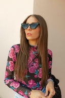 Midnight Rose Mesh Top-Long Sleeve Tops-Rae Collective, Women's Online Fashion Boutique Located in Phoenix, Arizona (Scottsdale Area)