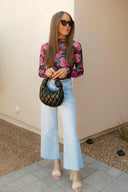 Midnight Rose Mesh Top-Long Sleeve Tops-Rae Collective, Women's Online Fashion Boutique Located in Phoenix, Arizona (Scottsdale Area)