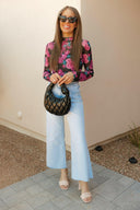 Midnight Rose Mesh Top-Long Sleeve Tops-Rae Collective, Women's Online Fashion Boutique Located in Phoenix, Arizona (Scottsdale Area)