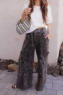 Seaside Breeze Mineral Wash Wide Leg Cropped Pants-Bottoms-Krush Kandy, Women's Online Fashion Boutique Located in Phoenix, Arizona (Scottsdale Area)