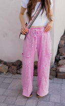 Seaside Breeze Mineral Wash Wide Leg Cropped Pants-Bottoms-Rae Collective, Women's Online Fashion Boutique Located in Phoenix, Arizona (Scottsdale Area)