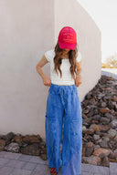 Seaside Breeze Mineral Wash Wide Leg Cropped Pants-Bottoms-Rae Collective, Women's Online Fashion Boutique Located in Phoenix, Arizona (Scottsdale Area)