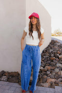 Seaside Breeze Mineral Wash Wide Leg Cropped Pants-Bottoms-Krush Kandy, Women's Online Fashion Boutique Located in Phoenix, Arizona (Scottsdale Area)
