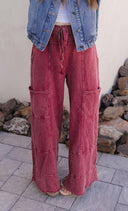 Seaside Breeze Mineral Wash Wide Leg Cropped Pants-Bottoms-Rae Collective, Women's Online Fashion Boutique Located in Phoenix, Arizona (Scottsdale Area)