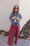 Seaside Breeze Mineral Wash Wide Leg Cropped Pants-Bottoms-Rae Collective, Women's Online Fashion Boutique Located in Phoenix, Arizona (Scottsdale Area)