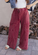 Seaside Breeze Mineral Wash Wide Leg Cropped Pants-Bottoms-Rae Collective, Women's Online Fashion Boutique Located in Phoenix, Arizona (Scottsdale Area)
