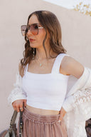 Shirred Square Neck Crop Top-Tanks-Rae Collective, Women's Online Fashion Boutique Located in Phoenix, Arizona (Scottsdale Area)