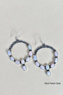 Hammered Hoop & Gemmed Loop Earring-Hoop Earrings-Rae Collective, Women's Online Fashion Boutique Located in Phoenix, Arizona (Scottsdale Area)