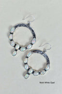Hammered Hoop & Gemmed Loop Earring-Hoop Earrings-Rae Collective, Women's Online Fashion Boutique Located in Phoenix, Arizona (Scottsdale Area)