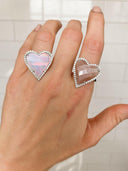Love You Always CZ Stone Heart Ring-Band Rings-Rae Collective, Women's Online Fashion Boutique Located in Phoenix, Arizona (Scottsdale Area)