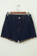 Midnight Scallop Denim Shorts