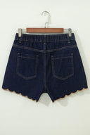 Midnight Scallop Denim Shorts