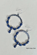 Hammered Hoop & Gemmed Loop Earring-Hoop Earrings-Rae Collective, Women's Online Fashion Boutique Located in Phoenix, Arizona (Scottsdale Area)