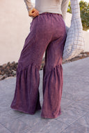 J.HER Mineral Washed Cotton Print Pocket Wide-Leg Flare Pants | S-XL-Pants-Rae Collective, Women's Online Fashion Boutique Located in Phoenix, Arizona (Scottsdale Area)