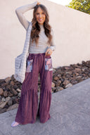 J.HER Mineral Washed Cotton Print Pocket Wide-Leg Flare Pants | S-XL-Pants-Rae Collective, Women's Online Fashion Boutique Located in Phoenix, Arizona (Scottsdale Area)