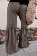J.HER Mineral Washed Cotton Print Pocket Wide-Leg Flare Pants | S-XL-Pants-Krush Kandy, Women's Online Fashion Boutique Located in Phoenix, Arizona (Scottsdale Area)