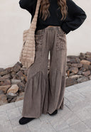 J.HER Mineral Washed Cotton Print Pocket Wide-Leg Flare Pants | S-XL-Pants-Rae Collective, Women's Online Fashion Boutique Located in Phoenix, Arizona (Scottsdale Area)