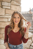 Niki Biki Right Decision V Neck Crop Top | (4 colors!)-Long Sleeve Tops-Rae Collective, Women's Online Fashion Boutique Located in Phoenix, Arizona (Scottsdale Area)