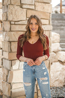 Niki Biki Right Decision V Neck Crop Top | (4 colors!)-Long Sleeve Tops-Rae Collective, Women's Online Fashion Boutique Located in Phoenix, Arizona (Scottsdale Area)