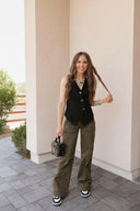 MICA Double Button Wide Leg Denim Jeans-Jeans-Krush Kandy, Women's Online Fashion Boutique Located in Phoenix, Arizona (Scottsdale Area)