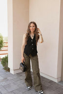 MICA Double Button Wide Leg Denim Jeans-Jeans-Rae Collective, Women's Online Fashion Boutique Located in Phoenix, Arizona (Scottsdale Area)