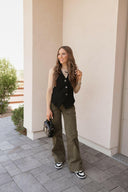 MICA Double Button Wide Leg Denim Jeans-Jeans-Krush Kandy, Women's Online Fashion Boutique Located in Phoenix, Arizona (Scottsdale Area)