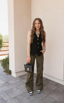 MICA Double Button Wide Leg Denim Jeans-Jeans-Krush Kandy, Women's Online Fashion Boutique Located in Phoenix, Arizona (Scottsdale Area)