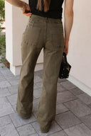 MICA Double Button Wide Leg Denim Jeans-Jeans-Krush Kandy, Women's Online Fashion Boutique Located in Phoenix, Arizona (Scottsdale Area)