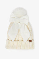 Snowbelle Convertible Bow Beanie-Hats-Rae Collective, Women's Online Fashion Boutique Located in Phoenix, Arizona (Scottsdale Area)