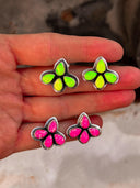 Neon Opal Sterling Silver Cluster Stud Earring-Rae Collective, Women's Online Fashion Boutique Located in Phoenix, Arizona (Scottsdale Area)