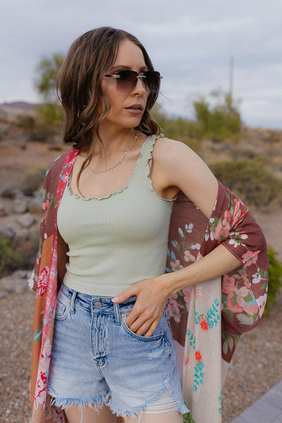 NIKKI BIKI Lettuce Edge Crop Top