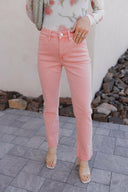 MICA Blush Avenue Pink Mid Rise Jeans-Jeans-Krush Kandy, Women's Online Fashion Boutique Located in Phoenix, Arizona (Scottsdale Area)