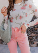 Blushing Bloom Sheer Mesh Top-Tops-Krush Kandy, Women's Online Fashion Boutique Located in Phoenix, Arizona (Scottsdale Area)