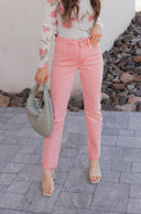 MICA Blush Avenue Pink Mid Rise Jeans-Jeans-Krush Kandy, Women's Online Fashion Boutique Located in Phoenix, Arizona (Scottsdale Area)
