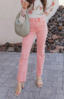 MICA Blush Avenue Pink Mid Rise Jeans-Jeans-Krush Kandy, Women's Online Fashion Boutique Located in Phoenix, Arizona (Scottsdale Area)